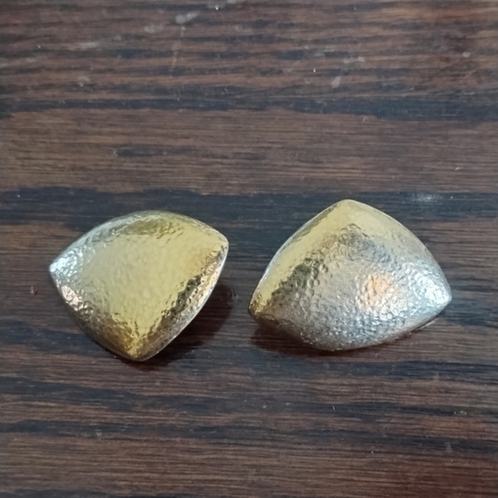 Vintage Monet textured triangle clip on earrings